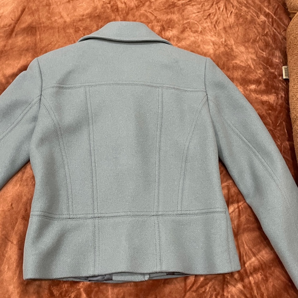 Pastel Blue Wool Suit Blazer - Picture 7 of 8